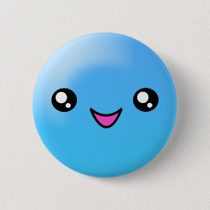 Bóton Redondo 5.08cm O açúcar de Kawaii pontilha o botão feliz da ca