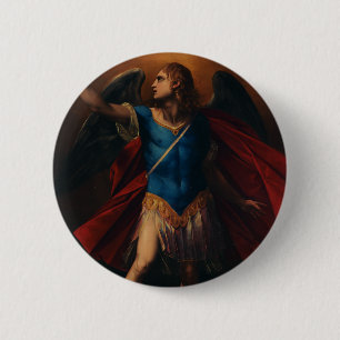 Bóton Redondo 5.08cm O Arcanjo Miguel por Cavaliere d'Arpino