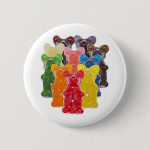 Bóton Redondo 5.08cm o arco-íris colore o urso gomoso do amante dos