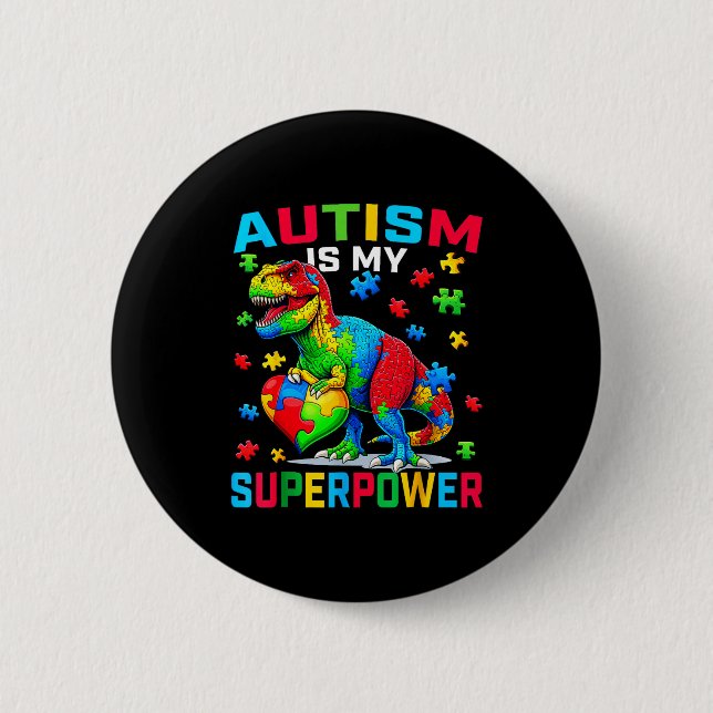 Bóton Redondo 5.08cm O autismo é superpoder conscientização sobre autis (Frente)