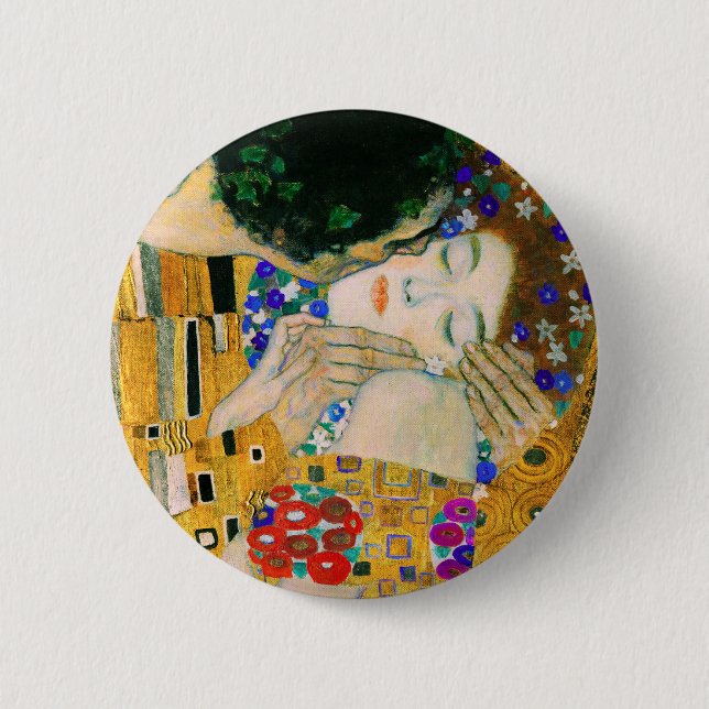 Bóton Redondo 5.08cm O Beijo de Gustav Klimt (Frente)