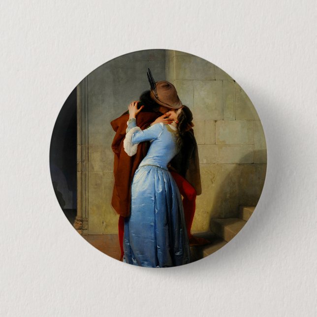 Bóton Redondo 5.08cm O Beijo Francesco Hayez (Frente)