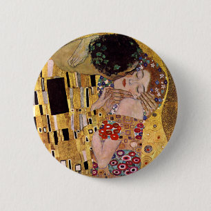 Bóton Redondo 5.08cm O Beijo, Gustav Klimt