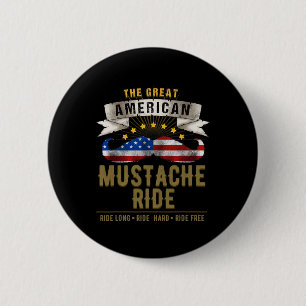 Bóton Redondo 5.08cm O bigode Americano Viaja 4 De Julho Para O Patriót