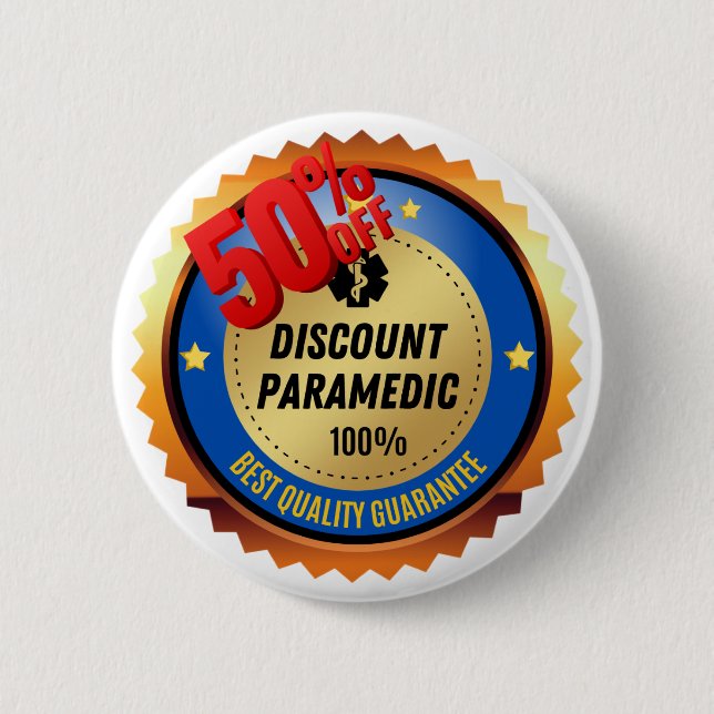 Bóton Redondo 5.08cm O Botão Paramédico de Desconto (Frente)
