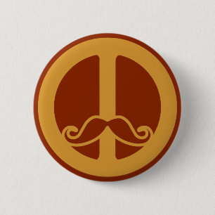 Bóton Redondo 5.08cm O botão Peace Stache