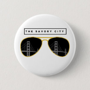 Bóton Redondo 5.08cm O botão Savory City - São Francisco