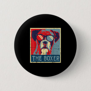 Bóton Redondo 5.08cm O Boxer Obama Poster Vintage Animal Pet Dog Love