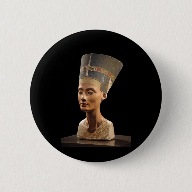 Bóton Redondo 5.08cm O busto da rainha Nefertiti (Frente)