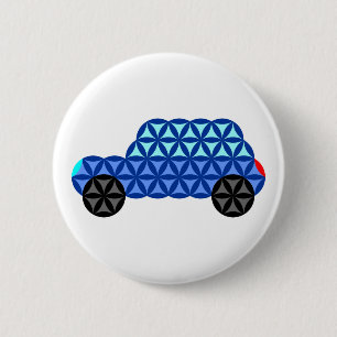 Bóton Redondo 5.08cm O Carro Da Vida - Formas Sagradas B1, Azul.