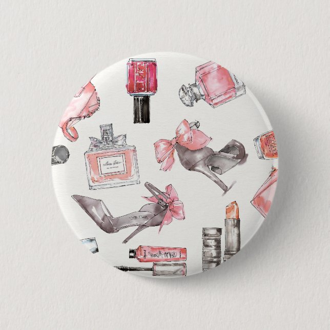 Bóton Redondo 5.08cm O chique acentua a forma da aguarela de | (Frente)