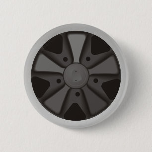 Bóton Redondo 5.08cm O clássico ostenta a roda das corridas de carros