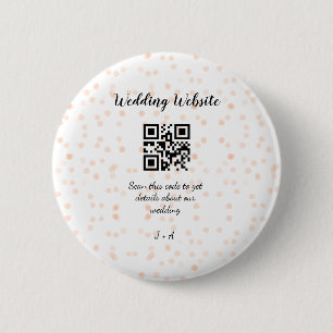 Bóton Redondo 5.08cm O código QR de verificação do site de casamento pa