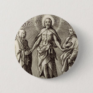 Bóton Redondo 5.08cm O Cristo Retreen está sobre uma colina 