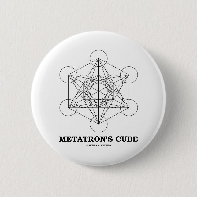 Bóton Redondo 5.08cm O cubo de Metatron (geometria sagrado) (Frente)