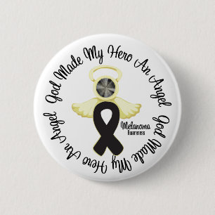 Bóton Redondo 5.08cm O deus da melanoma fez a meu herói um anjo
