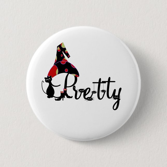 Bóton Redondo 5.08cm O Dia das Bruxas bonito (Frente)