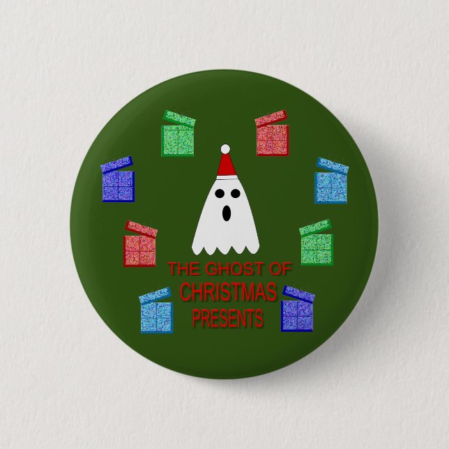Bóton Redondo 5.08cm O Fantasma do Natal Apresenta Engraçado (Frente)