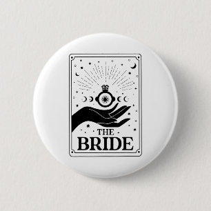 Bóton Redondo 5.08cm O Futuro da Noiva Tarot Gothic Bridal Party Bac