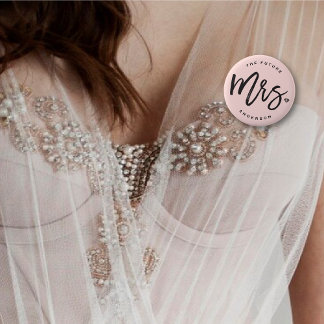 Bóton Redondo 5.08cm O Futuro Partido Bridal da Sra. Brush Script Diamo