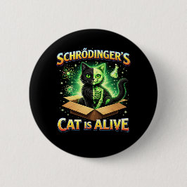 Bóton Redondo 5.08cm O Gato Curioso de Schrödinger