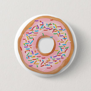 Bóton Redondo 5.08cm O glacé cor-de-rosa da rosquinha polvilha a filh