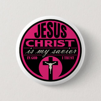 Bóton Redondo 5.08cm O Jesus Cristo é meu salvador (o rosa)