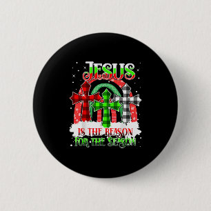 Bóton Redondo 5.08cm O Jesus É A Razão Da Temporada Arco-Íris Natal