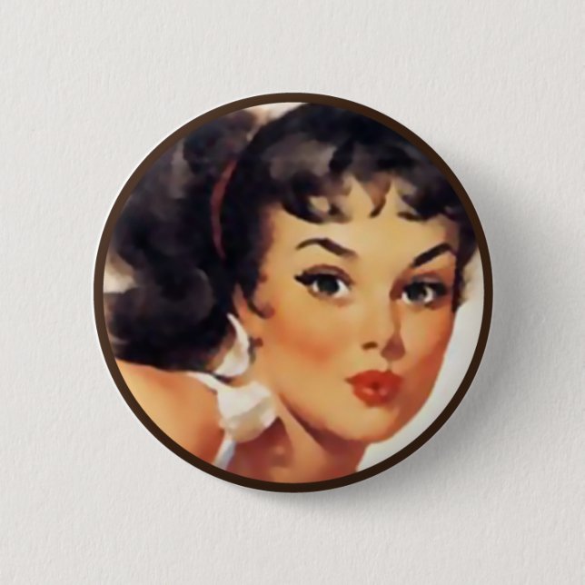 Bóton Redondo 5.08cm O kitsch BItsch: Retratos Pin-Acima (Frente)