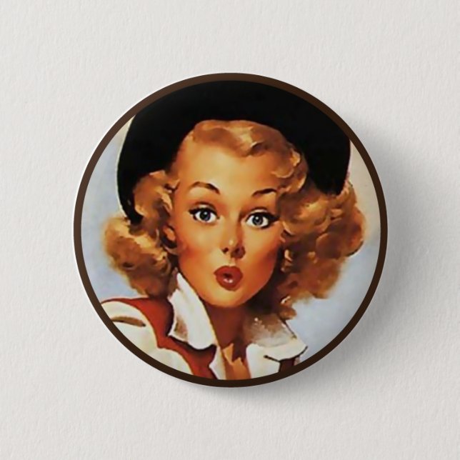 Bóton Redondo 5.08cm O kitsch BItsch: Retratos Pin-Acima (Frente)