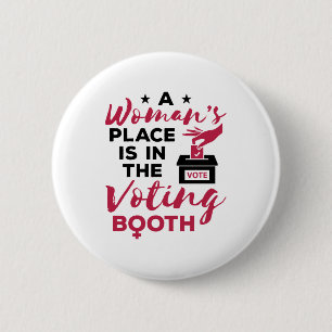 Bóton Redondo 5.08cm O lugar de mulher é no bar de voto