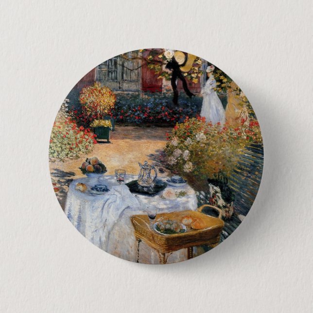 Bóton Redondo 5.08cm O Luncheon de Claude Monet (Frente)