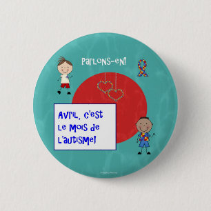 Bóton Redondo 5.08cm O macaron o mais c'est do rond do l'autisme de