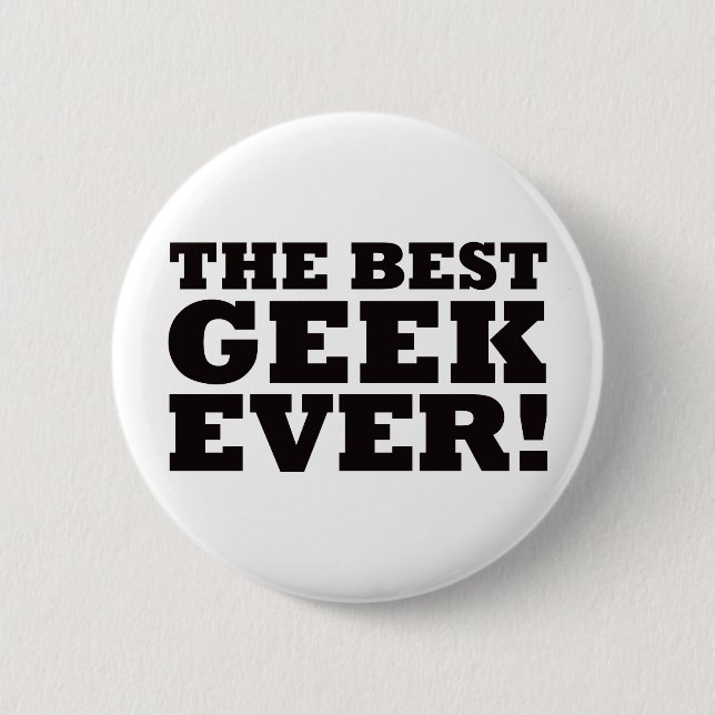 Bóton Redondo 5.08cm O melhor geek nunca (Frente)