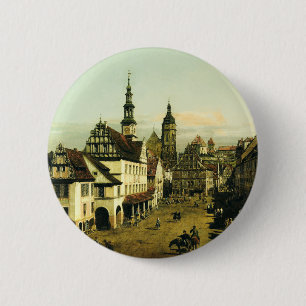 Bóton Redondo 5.08cm O Mercado de Pirna por Bernardo Bellotto