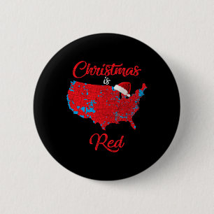 Bóton Redondo 5.08cm O Natal É Vermelho 2024 Mapa Eleitoral Trump Lands
