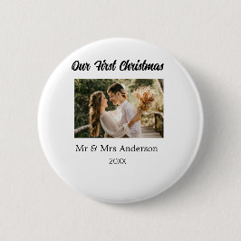 Bóton Redondo 5.08cm O nosso primeiro casal de Natal - nome fotográfico