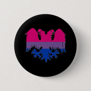 Bóton Redondo 5.08cm O orgulho de GLBT Biseuxal Dobro-Dirigiu Eagle