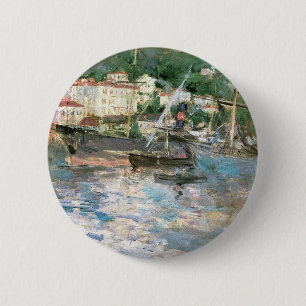 Bóton Redondo 5.08cm O porto, agradável por Berthe Morisot, belas arte