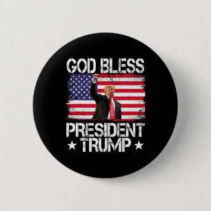 Bóton Redondo 5.08cm O Presidente Abençoado Trump 2024 Apoia A Eleição