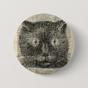 Bóton Redondo 5.08cm O pulso de disparo de Steampunk Eyes o gato sobre