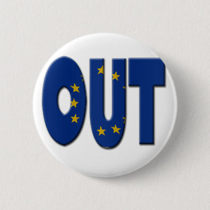Bóton Redondo 5.08cm O referendo britânico "In/Out EU". SAÍDA com a