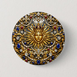 Bóton Redondo 5.08cm O Rei Sol Versalhes francês ornamentado