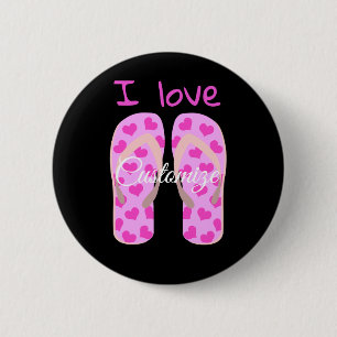 Bóton Redondo 5.08cm O rosa Flip-Flops Thunder_Cove