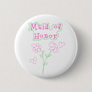 Bóton Redondo 5.08cm O rosa floresce a madrinha de casamento