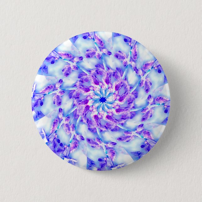 Bóton Redondo 5.08cm O roxo floresce a mandala (Frente)