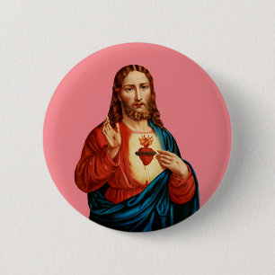 Bóton Redondo 5.08cm O Sagrado Coração de Jesus