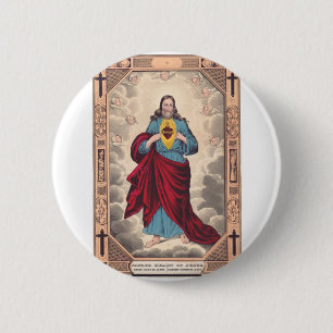 Bóton Redondo 5.08cm O Sagrado Coração de Jesus