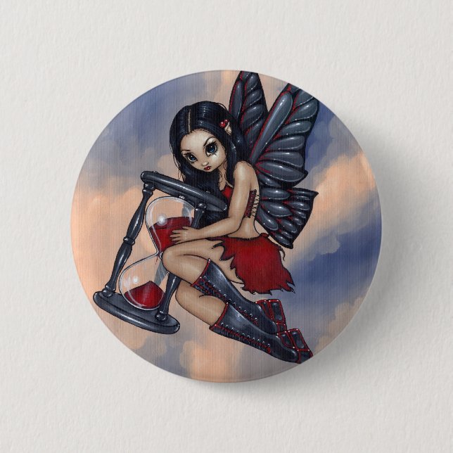 Bóton Redondo 5.08cm O "tempo voa" o botão (Frente)