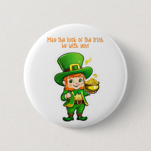 Bóton Redondo 5.08cm O tesouro de Lucky Leprechaun